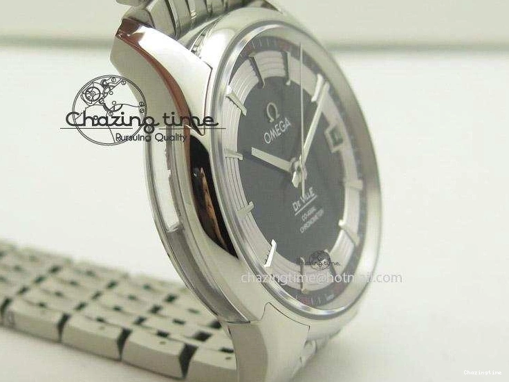 0805 De Ville Hour Vision Co-Axial 41mm SS V6F Best Edition Black Dial On SS Bracelet A BestValue 8277